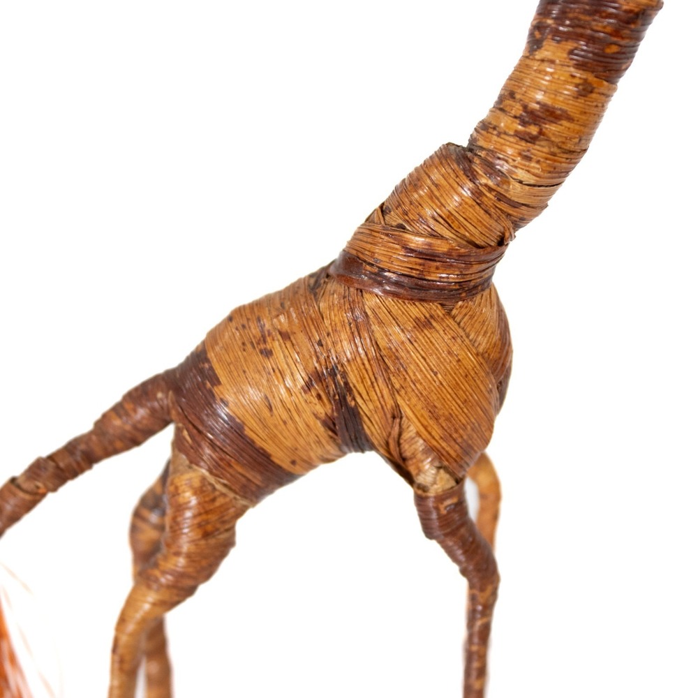 Handmade African Woven Raffia Giraffe Figurine – Folk Art Straw Animal Sculpture - Picture 12 of 13